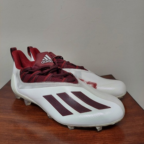 Adidas Adizero 21 Football Cleats Maroon White Men\'s Size 13.5 FY8350 RARE NEW